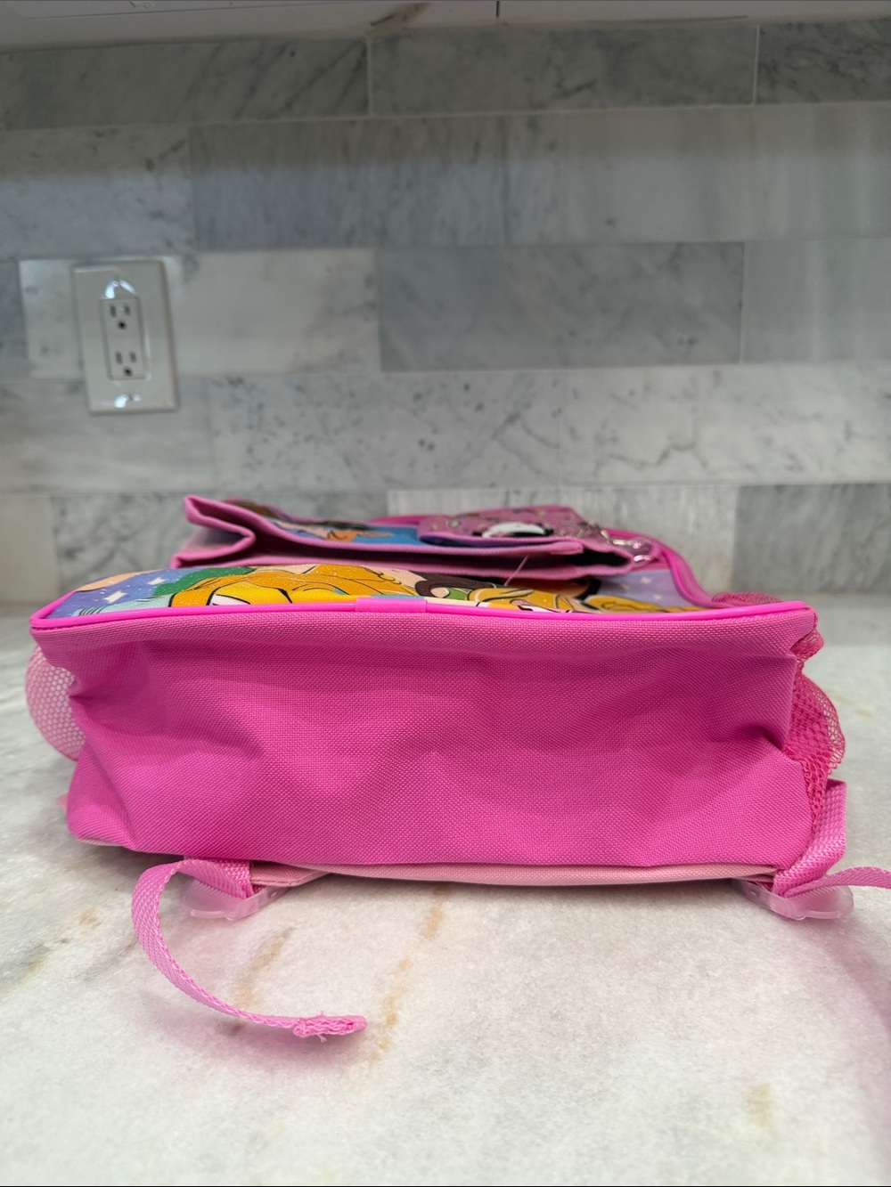 Disney Pink Princess Backpack Water Bottle Keychain and Lunch Bag - Picture 8 of 12